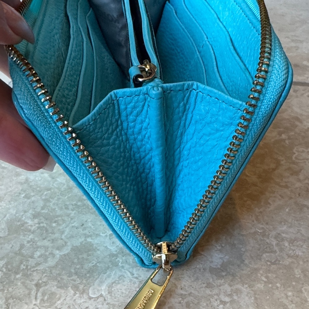 Michael Kors Turquoise Wallet with Gold Accent - Picture 10 of 11